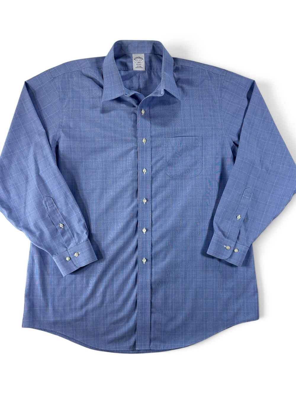 Brooks Brothers Blue Windowpane Dress Shirt